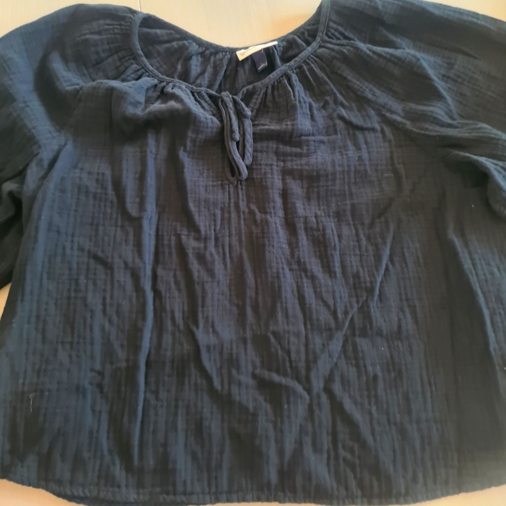 Vineyard Vines Women's Black Top Blouse Sz L $89